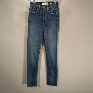 Aritzia Denim Forum Jeans Women 24 The Lola High Rise Skinny Crop Cotton Stretch